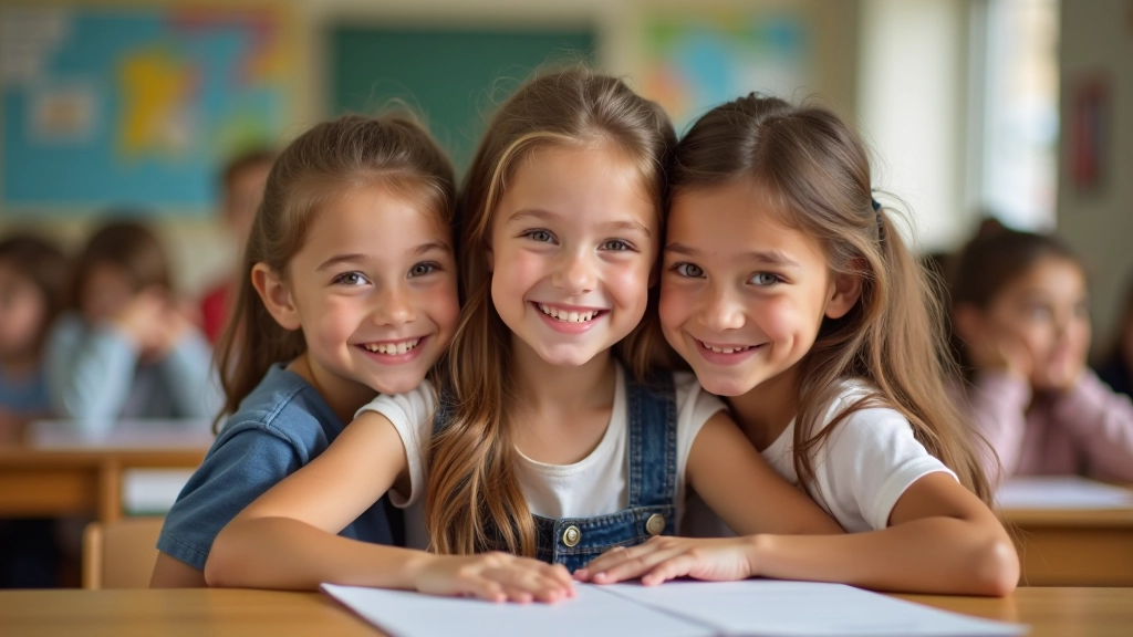 Children aged 9-11 celebrating together after successfully completing a robotics challenge, smiling and high-fiving